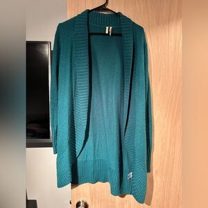 Elegant Teal Open Front Cardigan